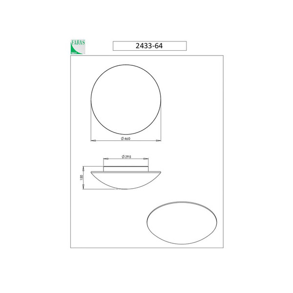  Fabas Luce Fabas Luce Pandora Ceiling Light, ø 46 Cm, Glass, White 