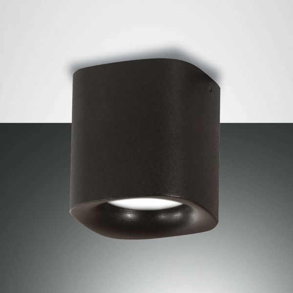  Fabas Luce Fabas Luce Smooth Ceiling Light, One-bulb, Black, Ip44 