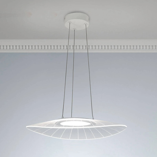  Fabas Luce Fabas Luce Vela Led Pendant Light, White, Oval, 59 Cm X 43 Cm 