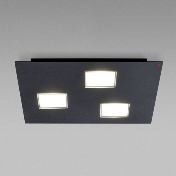  Fabbian Fabbian Black Painted Quarter Led Ceiling Lamp, Three-bulb 