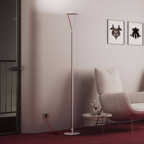  Fabbian Fabbian Led Floor Lamp Rio, White, Dimmable, 3,000 K, Metal 