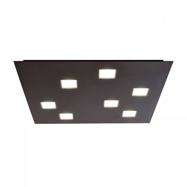  Fabbian Fabbian Quarter - Seven-bulb Led Ceiling Lamp In Black 