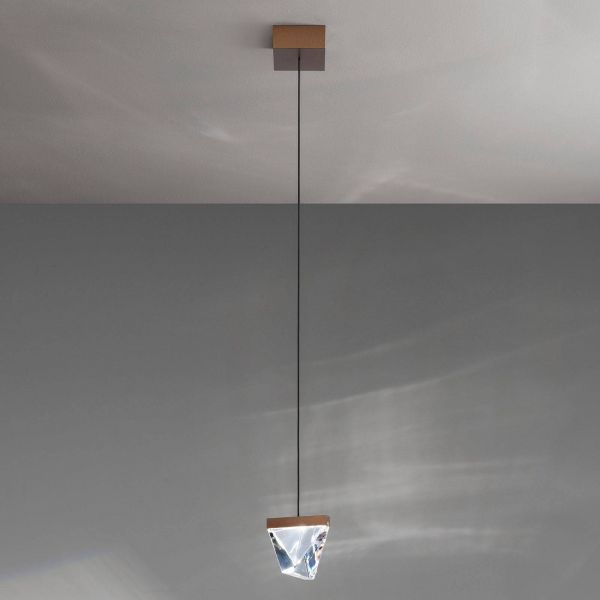  Fabbian Fabbian Tripla Led Hanging Light Crystal Bronze 