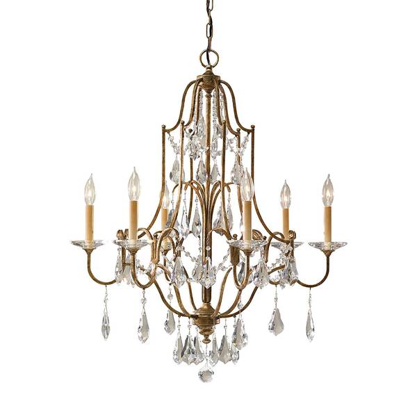  Feiss Feiss Valentina Chandelier, 6-bulb, Bronze/crystal 