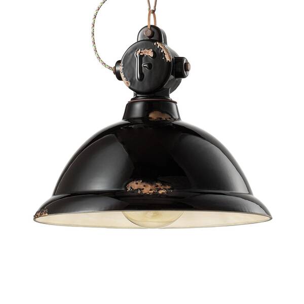  Ferroluce Ferroluce C1710 Hanging Light Made Of Ceramic, Black 