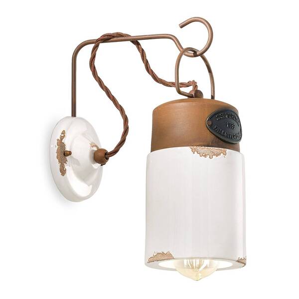  Ferroluce Ferroluce C1621 Wall Light, Ceramic And Metal, White 