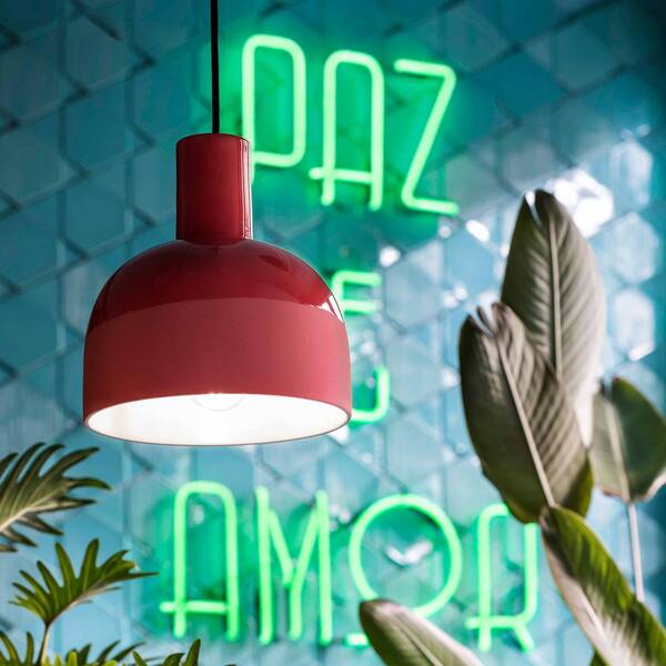  Ferroluce Ferroluce Caxixi Pendant Light Made Of Ceramic, Red 
