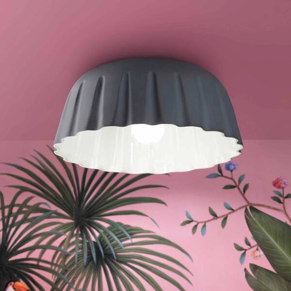  Ferroluce Ferroluce Madame Gres Ceramic Ceiling Light Height 17 Cm, Grey 