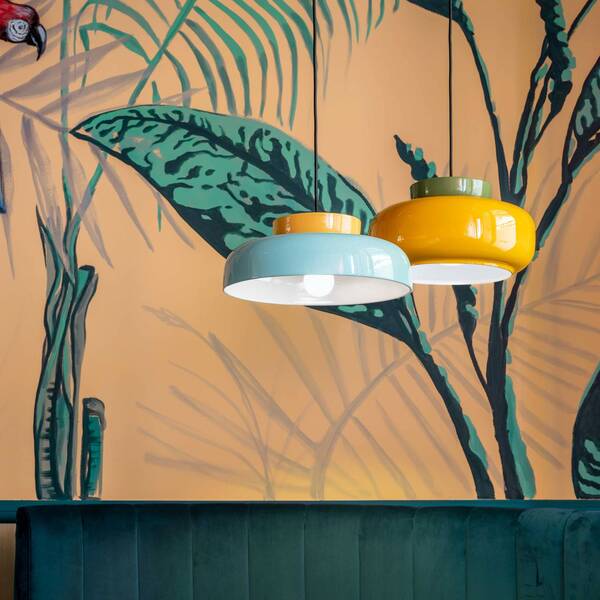  Ferroluce Ferroluce Maracanà Hanging Light, Yellow/light Blue 
