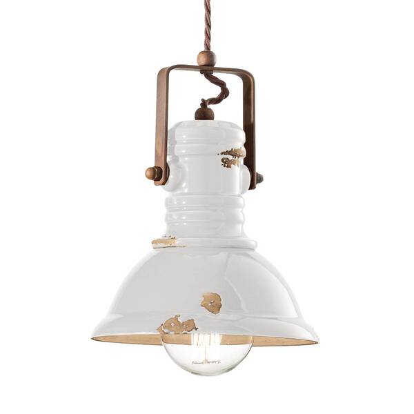  Ferroluce Ferroluce Pendant Light C1691 In White Industrial Design 