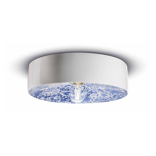  Ferroluce Ferroluce Pi Ceiling Light, Floral Pattern, ø 40 Cm Blue/white 