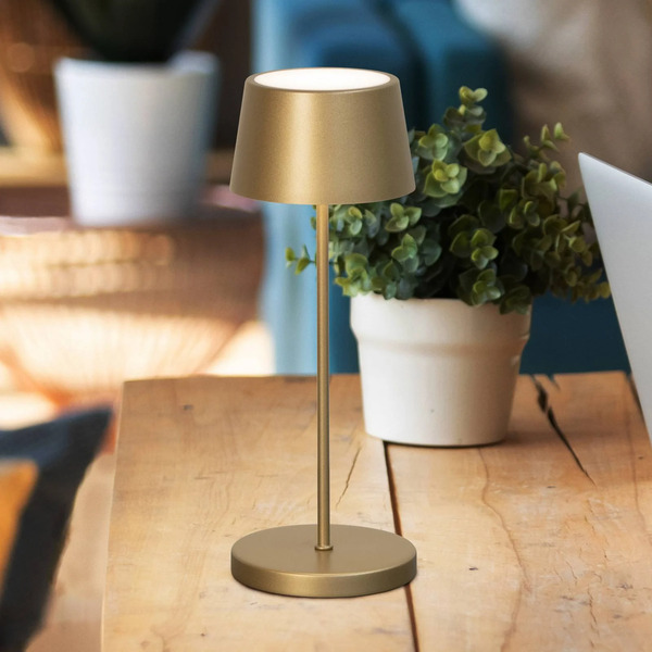  Fh Lighting Fh Lighting Asena Pro Led Rechargeable Table Lamp, Bronze-coloured, 30 Cm, Metal, Ip54 