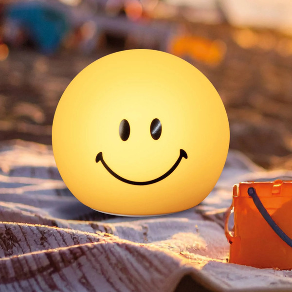  Fh Lighting Fh Lighting Led Rechargeable Lamp Smiley, Yellow, ø 13 Cm, Silicone 