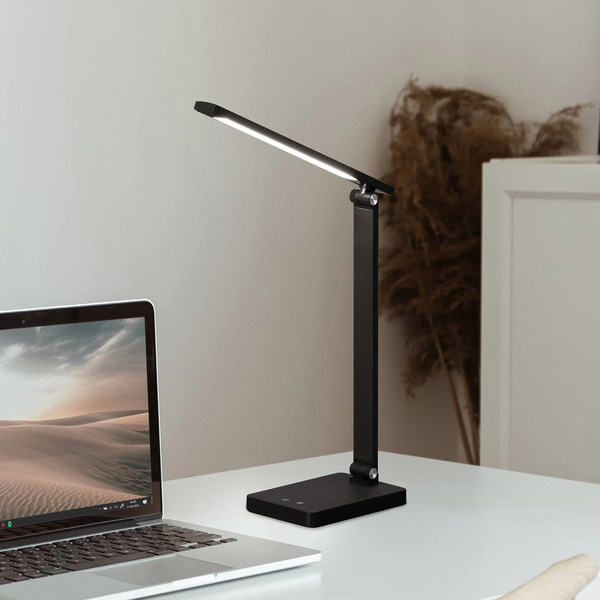  Fh Lighting Fh Lighting Ole Led Rechargeable Office Desk Lamp, Black, Sensor, Dimmable, Cct 