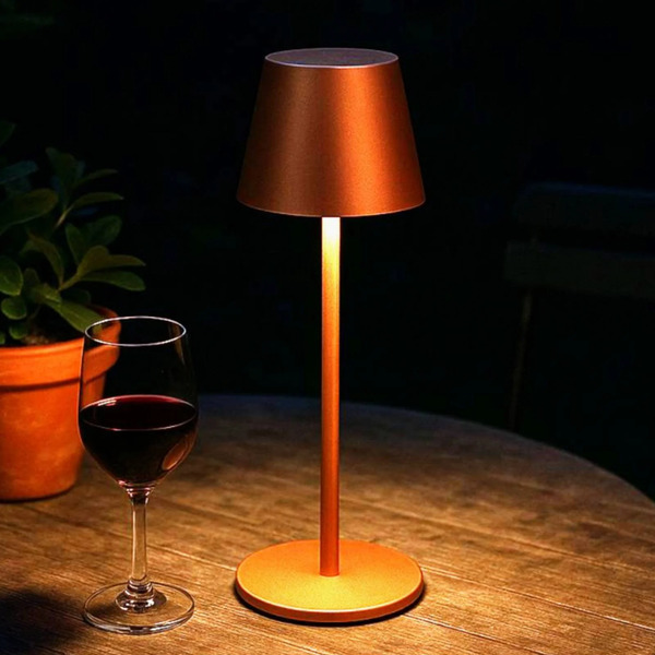  Fh Lighting Fh Lighting Viletto Led Rechargeable Table Lamp, Rust-coloured, Height 36 Cm, Ip54 