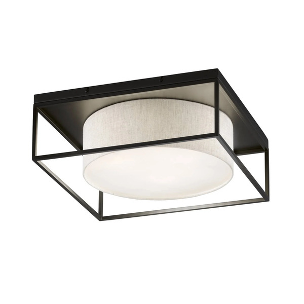  Fischer & Honsel Fischer & Honsel Carre Ceiling Light 60x60cm Fabric Shade White 