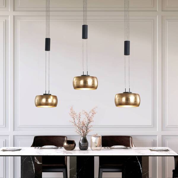  Fischer & Honsel Fischer & Honsel Colette Led Pendant Light, 3-bulb, Gold/black 