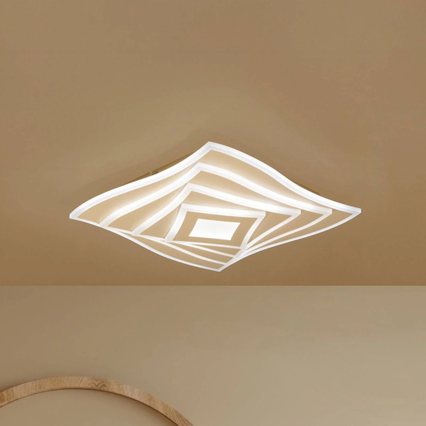  Fischer & Honsel Fischer & Honsel Hero Led Ceiling Lamp, Sand, 40x40 Cm, Remote Control, Dimmable Cct 