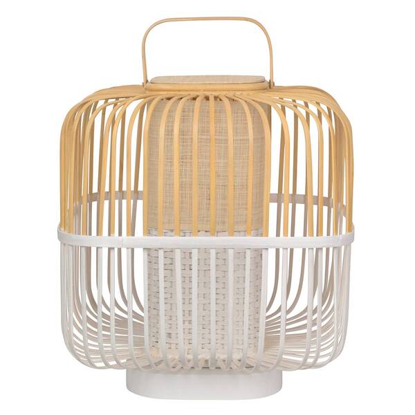  Forestier Forestier Bamboo Square M Table Lamp In White 