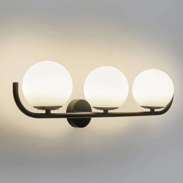  Forlight Forlight Wall Lamp Sfera Triple, Black, Glass, Width 58 Cm 