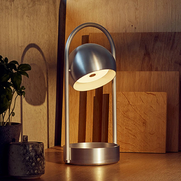  Frandsen Frandsen Led Rechargeable Table Lamp Ball Portable, Brushed Aluminium 