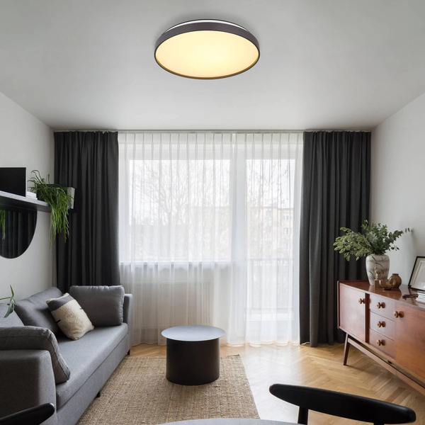  Globo Globo Eclypse Led Ceiling Light, Anthracite, ø 48 Cm, Acrylic/metal 