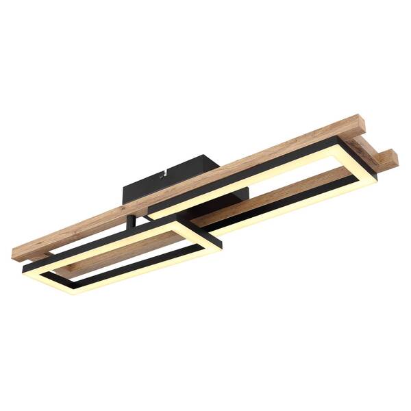  Globo Globo Illa Led Ceiling Light, Wood Design, Length 69cm 