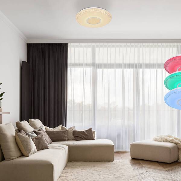  Globo Globo Klemens Led Ceiling Light, Round, Dimmable, Rgbw 