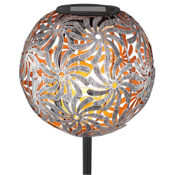  Globo Globo 33632 Led Solar Light With Metal Sphere, Silver 