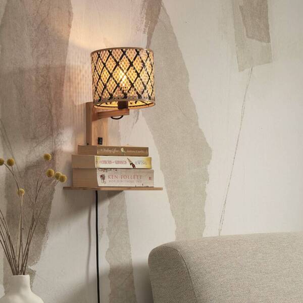 Good & Mojo Good & Mojo Java Wall Lamp, Shelf, Natural/black 
