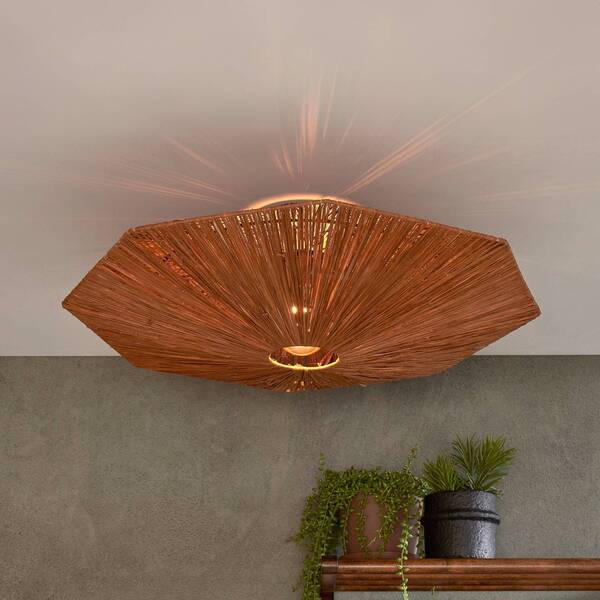  Good & Mojo Good & Mojo Panama Ceiling Light, Brown, ø 65 Cm, Raffia 