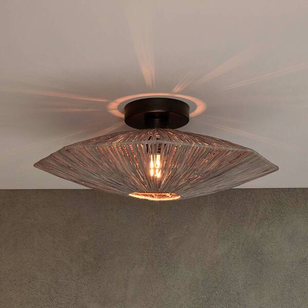  Good & Mojo Good & Mojo Panama Ceiling Light, Dark Grey, ø 45cm, Raffia 