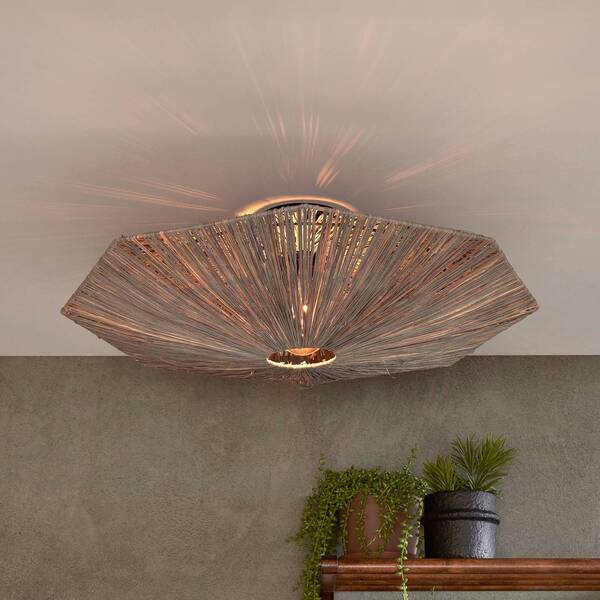  Good & Mojo Good & Mojo Panama Ceiling Light, Dark Grey, ø 65cm, Raffia 