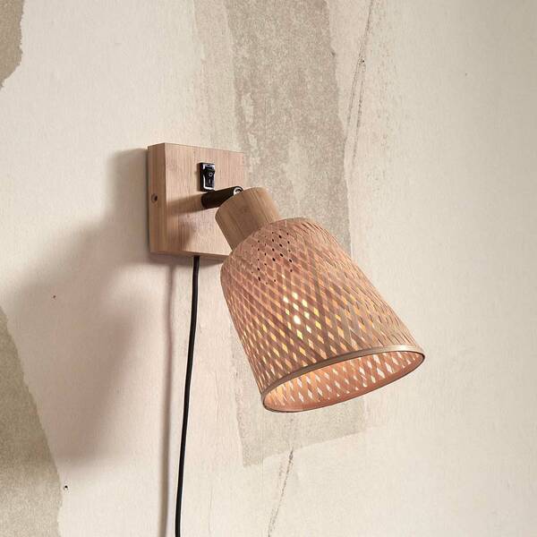  Good & Mojo Good & Mojo Wall Light Java, Natural, Plug, Bamboo 