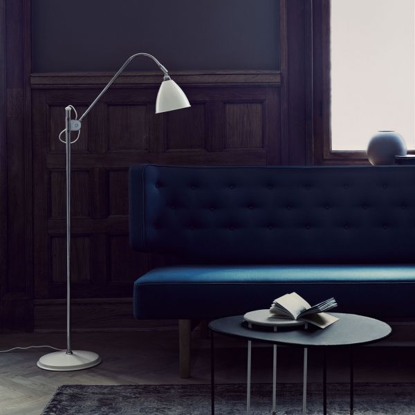  Gubi Gubi Bestlite Bl3 Floor Lamp ø 16 Cm, Chrome/white 
