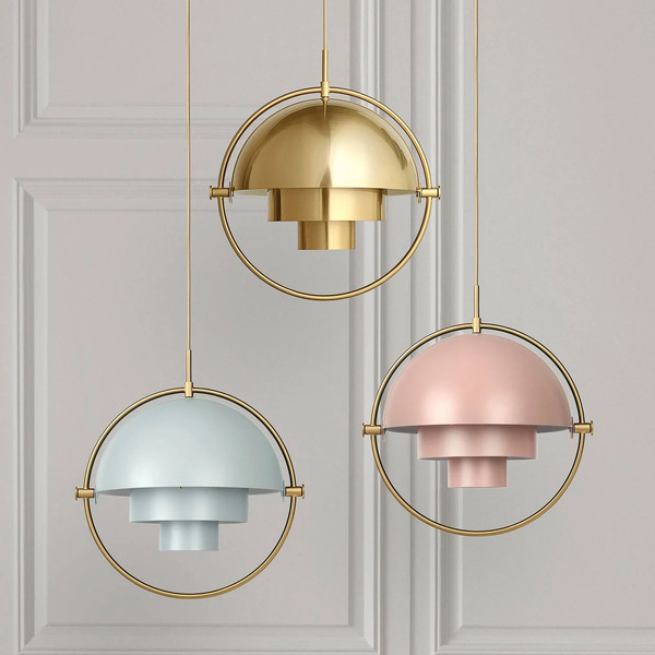  Gubi Gubi Multi-lite Pendant Light, ø 36 Cm, Brass/pink 