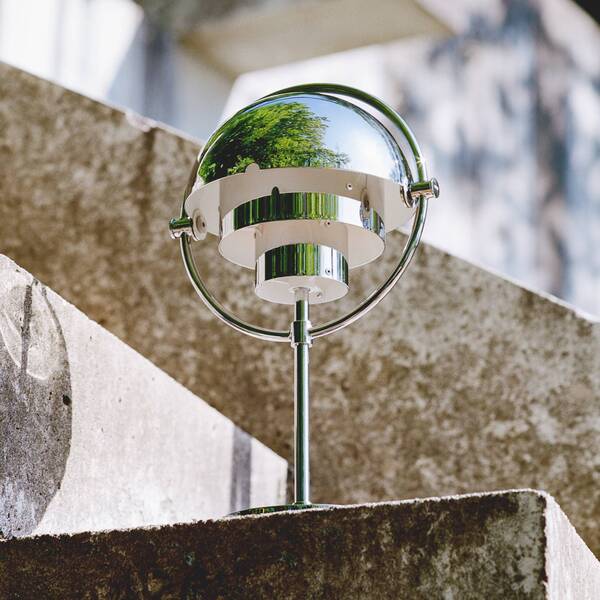  Gubi Gubi Multi-lite Rechargeable Table Lamp, Height 30 Cm, Chrome/chrome 