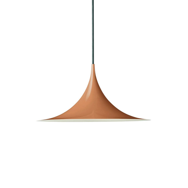  Gubi Gubi Semi Pendant Light, ø 30 Cm, Pumpkin Rust Brown Glossy 