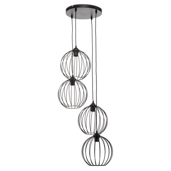  Helam Helam Cumera Pendant Light In Black, 4-bulb, Round 