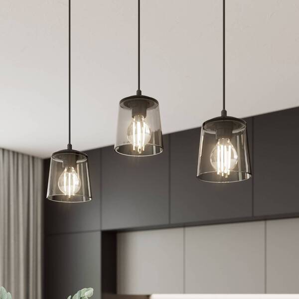  Helam Helam Lucea Hanging Light, 3-bulb, Smoke 