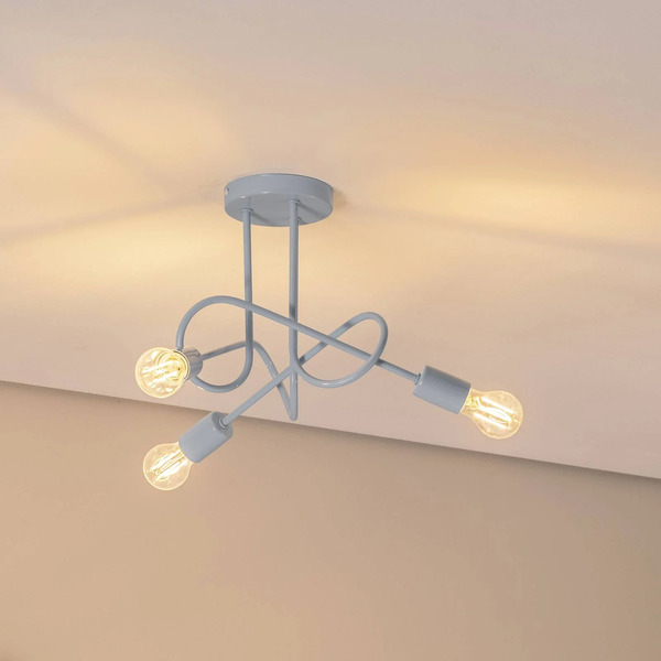  Helam Helam Oxford Ceiling Light, ø 44 Cm, Light Blue, Metal, 3-bulb 