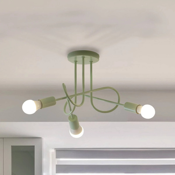 Helam Helam Oxford Ceiling Light, Green, Metal, 3-bulb, E27 