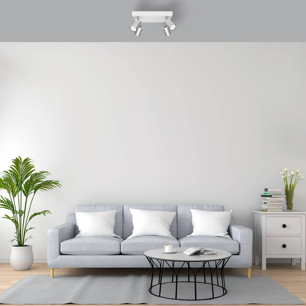  Helam Helam Tune Ii Ceiling Lamp, White/chrome, Metal, 4-bulb, Square 