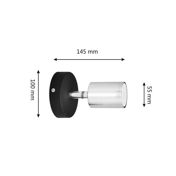  Helam Helam Tune Ii Wall Light, Black/chrome, Metal, E27, ø 5.5 Cm 