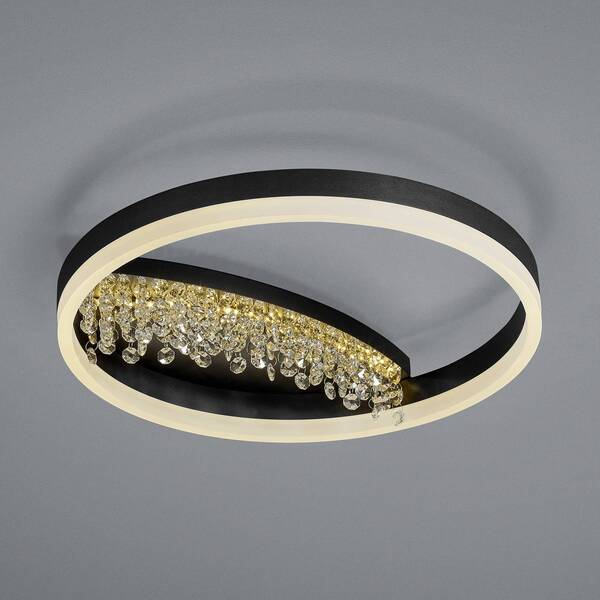  Hell Hell Led Ceiling Light Dana With Crystal Decor, Black 