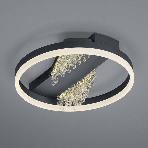  Hell Hell Led Ceiling Light Dunja With Crystal Look Black 