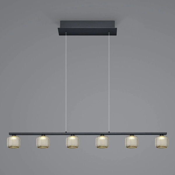  Hell Hell Led Pendant Light Loft With Smoked Glass, 6-bulb 