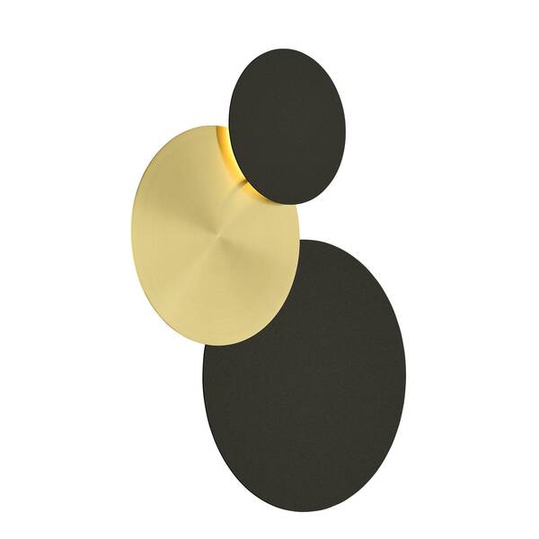  Hell Hell Tilda Led Wall Light, Round, 3-bulb, Black/gold 