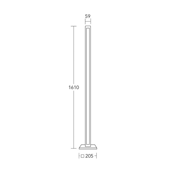  Herzblut Herzblut Led Floor Lamp Karl G, Wood/granite, Dimmable 
