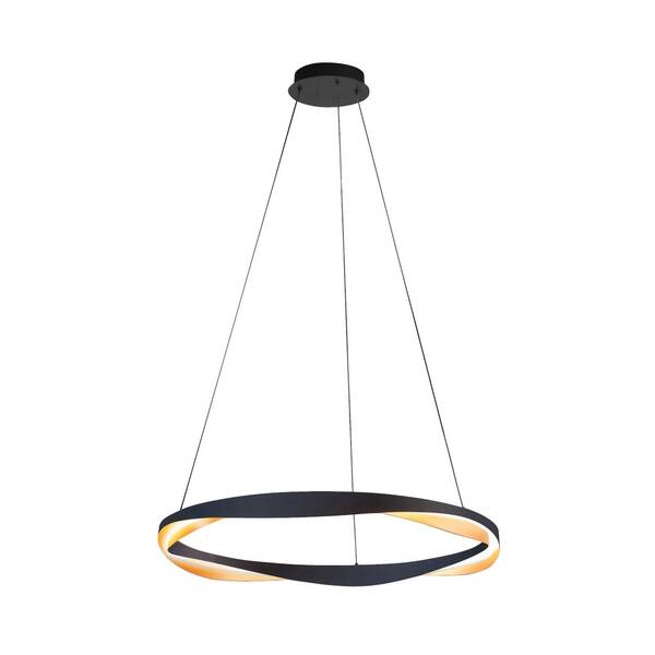  Highlight Highlight Ascoli Led Hanging Light, ø 85 Cm, Black/gold, Metal, Dimmable 